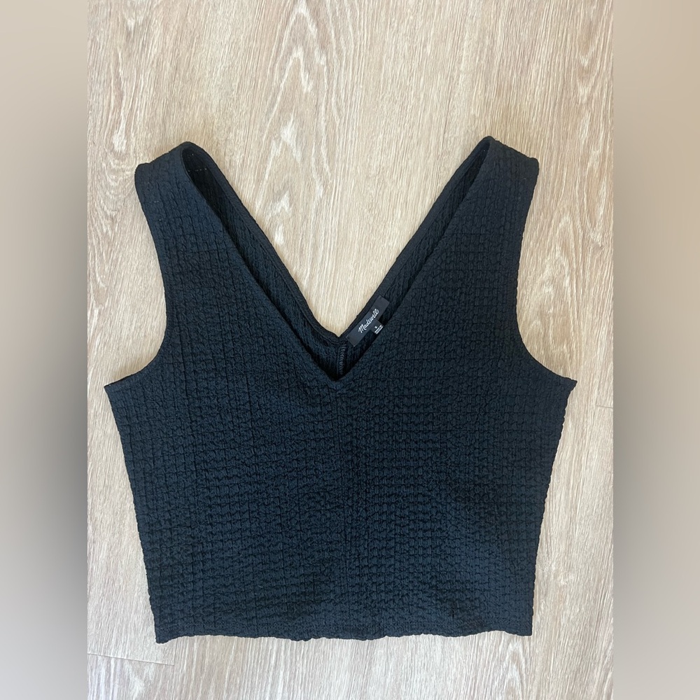 Madewell black tank crop